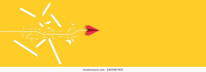 flying towards success, overcoming obstacles.Overcoming obstacles idea concept