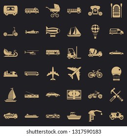 Flying transport icons set. Simple style of 36 flying transport vector icons for web for any design