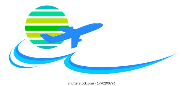 Logotipo de vuelo y viaje en calidad vectorial.