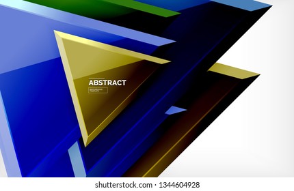 Fondo geométrico de composición de triángulos voladores. Ilustración del vector