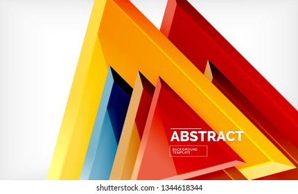 Flying triangles compostion geometric background. Vector illustration