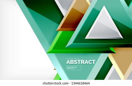 Flying triangles compostion geometric background. Vector illustration