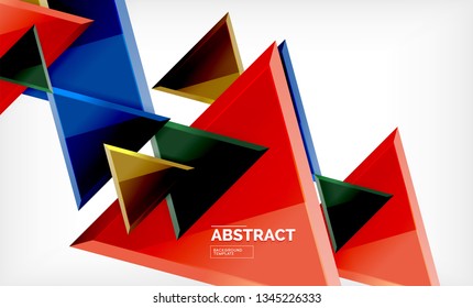 Fondo geométrico de composición de triángulos voladores. Ilustración del vector