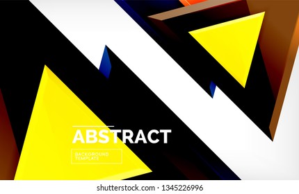 Fondo geométrico de composición de triángulos voladores. Ilustración del vector