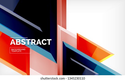 Flying triangles compostion geometric background. Vector illustration