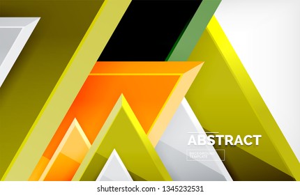 Flying triangles compostion geometric background. Vector illustration
