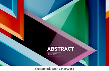 Fondo geométrico de composición de triángulos voladores. Ilustración del vector