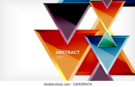 Flying triangles compostion geometric background. Vector illustration