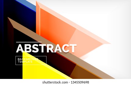 Flying triangles compostion geometric background. Vector illustration