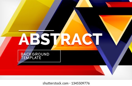 Flying triangles compostion geometric background. Vector illustration