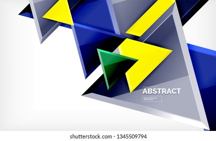 Fondo geométrico de composición de triángulos voladores. Ilustración del vector