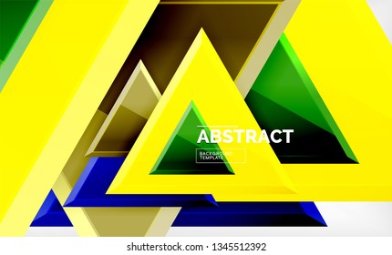 Flying triangles compostion geometric background. Vector illustration