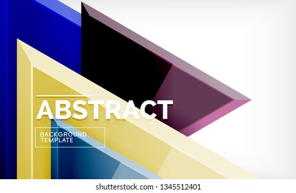 Flying triangles compostion geometric background. Vector illustration