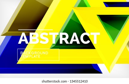 Flying triangles compostion geometric background. Vector illustration
