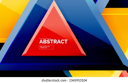 Fliegende Dreiecke, geometrischer Hintergrund der Komposition. Vektorgrafik