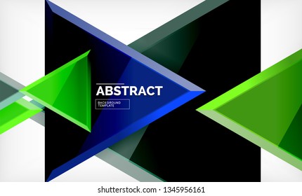 Fondo geométrico de composición de triángulos voladores. Ilustración del vector