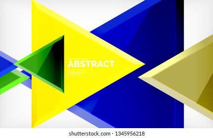 Fondo geométrico de composición de triángulos voladores. Ilustración del vector