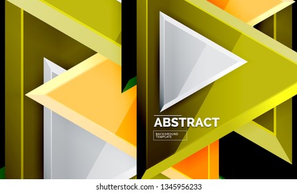 Fliegende Dreiecke, geometrischer Hintergrund der Komposition. Vektorgrafik