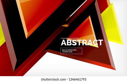 Flying triangles compostion geometric background. Vector illustration