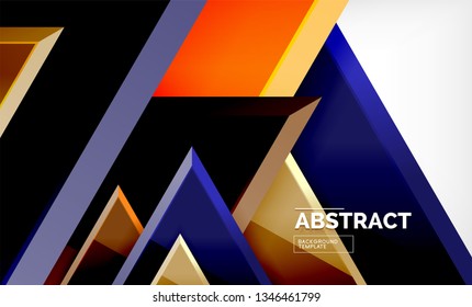Fondo geométrico de composición de triángulos voladores. Ilustración del vector