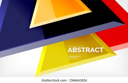 Flying triangles compostion geometric background. Vector illustration