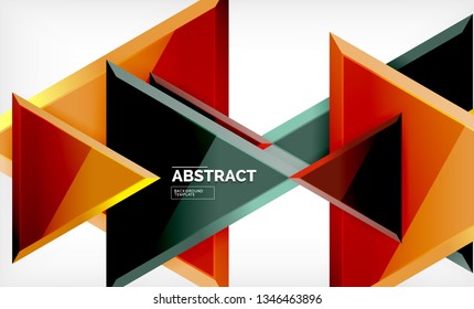 Fondo geométrico de composición de triángulos voladores. Ilustración del vector