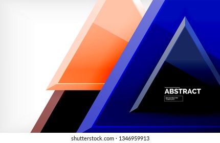 Flying triangles compostion geometric background. Vector illustration