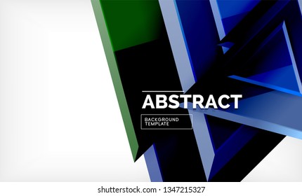 Flying triangles compostion geometric background. Vector illustration