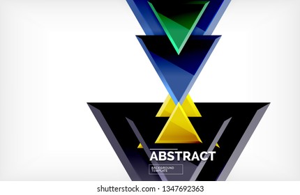 Flying triangles compostion geometric background. Vector illustration