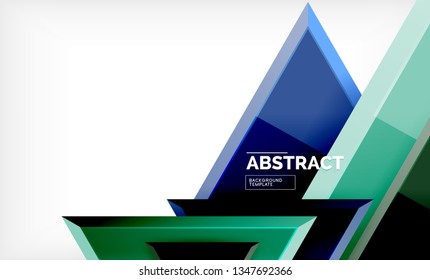 Flying triangles compostion geometric background. Vector illustration