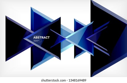 Flying triangles compostion geometric background. Vector illustration