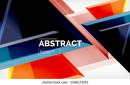 Fondo geométrico de composición de triángulos voladores. Ilustración del vector