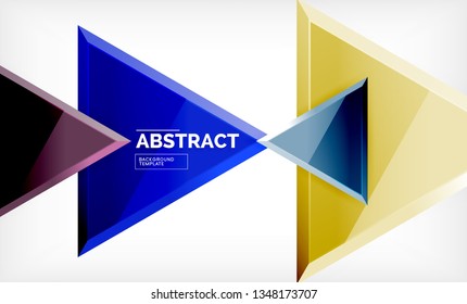 Fondo geométrico de composición de triángulos voladores. Ilustración del vector