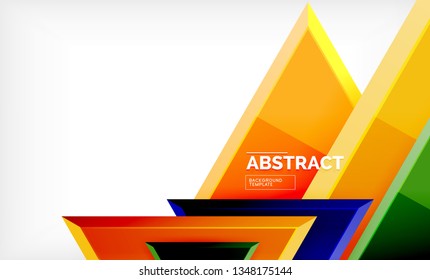 Flying triangles compostion geometric background. Vector illustration