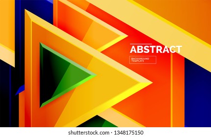 Fondo geométrico de composición de triángulos voladores. Ilustración del vector