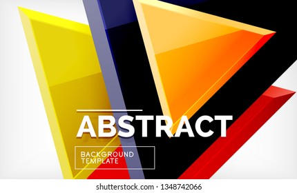 Fliegende Dreiecke, geometrischer Hintergrund der Komposition. Vektorgrafik