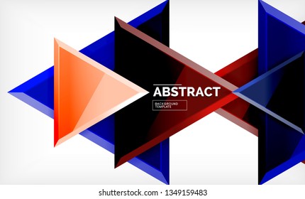 Fondo geométrico de composición de triángulos voladores. Ilustración del vector