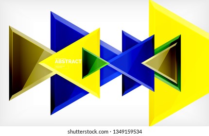 Flying triangles compostion geometric background. Vector illustration