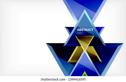 Fliegende Dreiecke, geometrischer Hintergrund der Komposition. Vektorgrafik