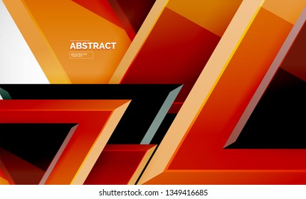 Flying triangles compostion geometric background. Vector illustration