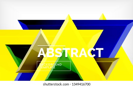 Flying triangles compostion geometric background. Vector illustration