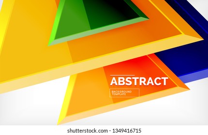 Flying triangles compostion geometric background. Vector illustration