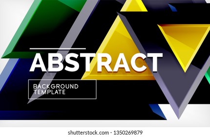 Flying triangles compostion geometric background. Vector illustration