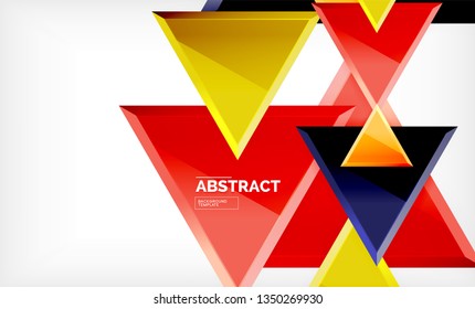 Flying triangles compostion geometric background. Vector illustration