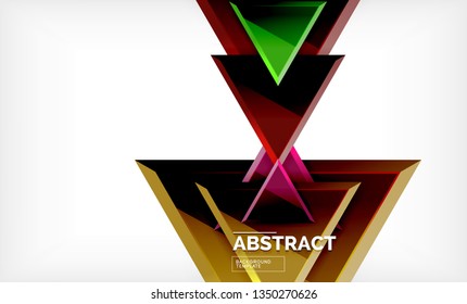 Flying triangles compostion geometric background. Vector illustration