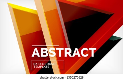 Flying triangles compostion geometric background. Vector illustration