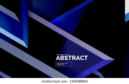 Flying triangles compostion geometric background. Vector illustration