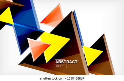 Fondo geométrico de composición de triángulos voladores. Ilustración del vector