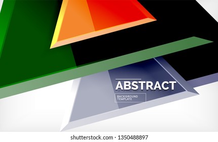 Fundo geométrico de composição de triângulos voadores. Ilustração vetorial