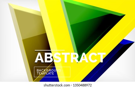 Flying triangles compostion geometric background. Vector illustration